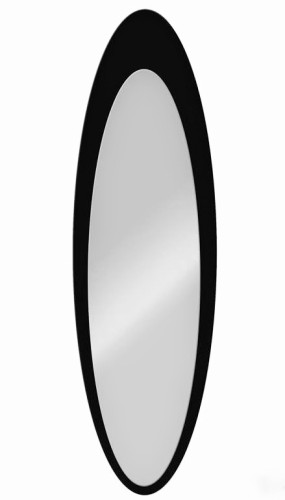 Designerskie lustro owalne CZARNO SREBRNE