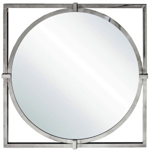 Lustro z ramą ze stali nierdzewnej 73x73