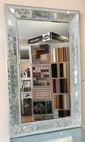 Lustro Glamour rama z efektem tłuczonego lustro 120x75 