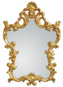 Piękne barokowe lustro w złotej ramie 76x110
