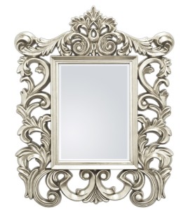 Srebrne lustro z ażurową ramą 87x112