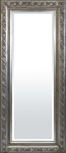 Kryształowe lustro w zdobionej ramie stare srebro 140x60