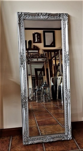 Srebrne lustro barokowe 132x52