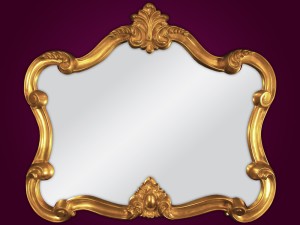 Duże złote lustro w stylowej ramie 109x92