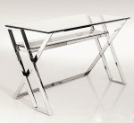 Nowoczesne biurko ze stali nierdzewnej i szkła