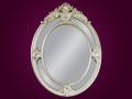Zdobione owalne lustro kryształowe 100x133