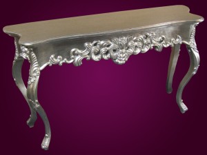 Srebrna konsola pod lustro 130x74x37