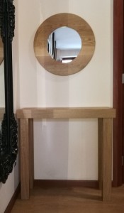Prosta toaletka z lustrem dębowa 80x76x35 okazja!