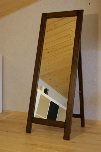 lustro stojące MINI- rama dąb, kolor 5 ciemny orzech