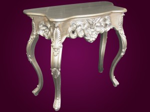 Srebrna konsola pod lustro 83x74x37