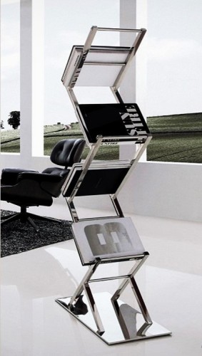 Designerski regał ze stali nierdzewnej 160x60x30