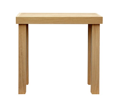 Prosty dębowy stolik konsola pod lustro, kolor bezbarwny naturalny dąb nr 11