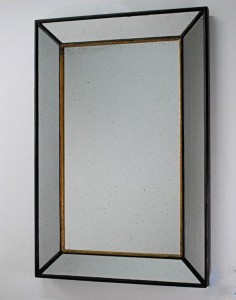 Postarzane lustro z ramą lustrzaną 80x120