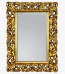 Złote lustro z ramą ażurową 62x85