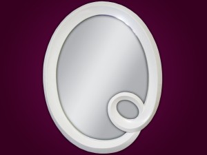 Owalne lustro w białej ramie 94x74