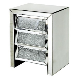 Szafka nocna lustrzana z kryształkami 70x45x36