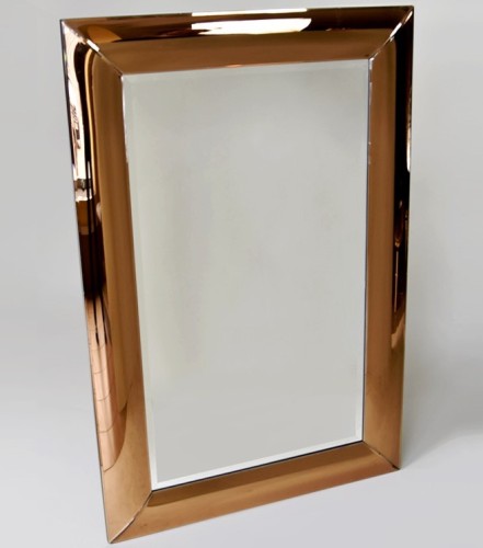 Lustro z lustrzaną miedzianą ramą 120x80