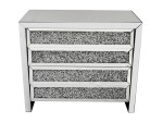 Komoda lustrzana w stylu glamour z kryształkami 91x43x91