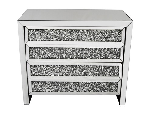 Komoda lustrzana w stylu glamour z kryształkami 91x43x91