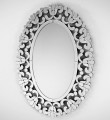 Piękne lustro owalne z ażurową ramą lustrzaną 80x110