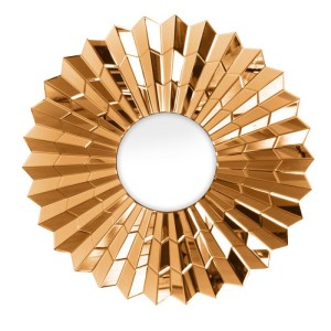 Lustro z ramą lustrzaną złotą 90x90