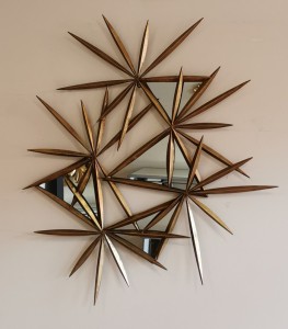 Designerskie lustro dekoracyjne z metalową ramą 110x90