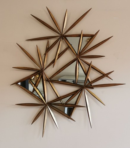 Designerskie lustro dekoracyjne z metalową ramą 110x90