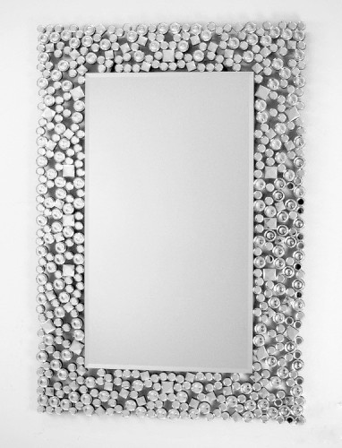  Prostokątne lustro w ramie z kryształków 80x120