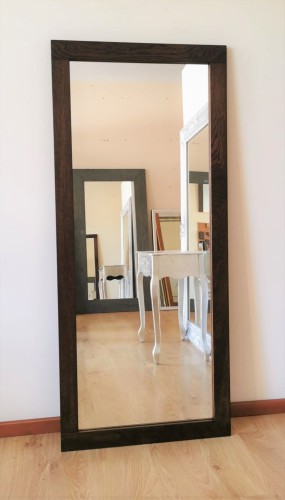 Lustro do przedpokoju ciemny orzech 160x70