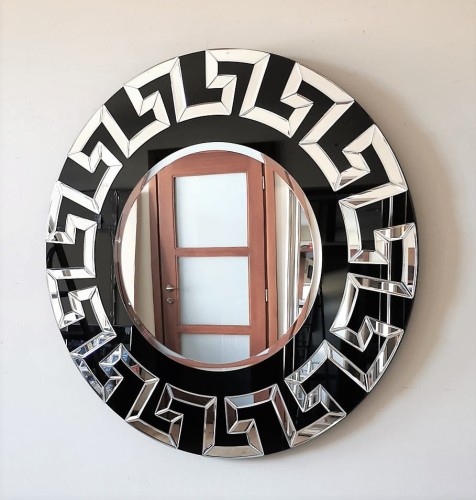 Lustro w dekoracyjnej oprawie ze szkła i lustra 80x80