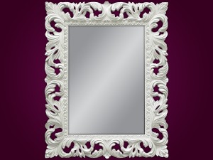 Lustro w białej ramie
