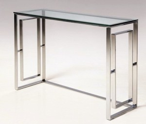 Prosta konsola ze stali i szkła 120x40x80