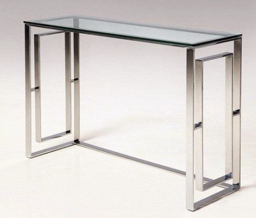 Prosta konsola ze stali i szkła 120x40x80 
