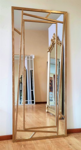 Designerskie lustro ze złotą ramą 180x80