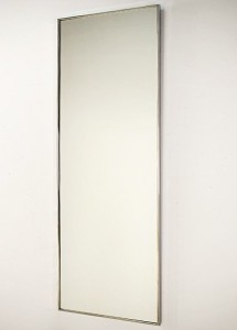 Proste lustro w wąskiej ramie ze stali nierdzewnej 183x60