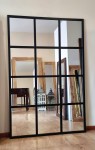 Duże lustro w stylu loftowym czarne 120x180