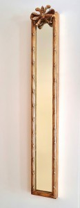 Wąskie lustro dekoracyjne złote 119x18