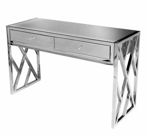 Konsola ze szkła i stali nierdzewnej 120x45x78