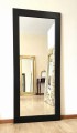 Duże prostokątne lustro w czarnej drewnianej ramie 180x80