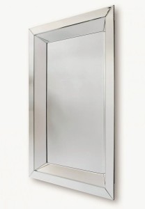 Eleganckie lustro do przedpokoju z ramą lustrzaną 80x120