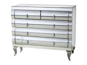 Elegancka lustrzana komoda z szufladami