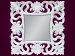 Lustro białe w ażurowej dekoracyjnej ramie  100x100