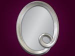 Owalne lustro w srebrnej ramie 94x74