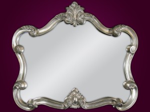 Lustro w stylowej srebrnej ramie 70x80