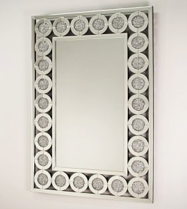 Prostokątne lustro z dekoracyjną ramą lustrzaną