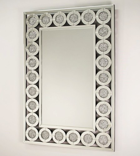 Prostokątne lustro z dekoracyjną ramą lustrzaną