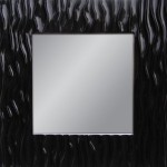 Kwadratowe lustro w nowoczesnej czarnej ramie 100x100