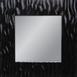 Kwadratowe lustro w nowoczesnej czarnej ramie 100x100