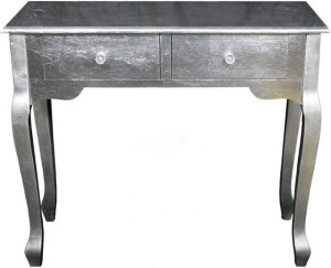 Srebrna drewniana konsola pod lustro 