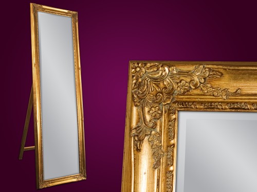 Lustro stojące w ramie stare złoto 